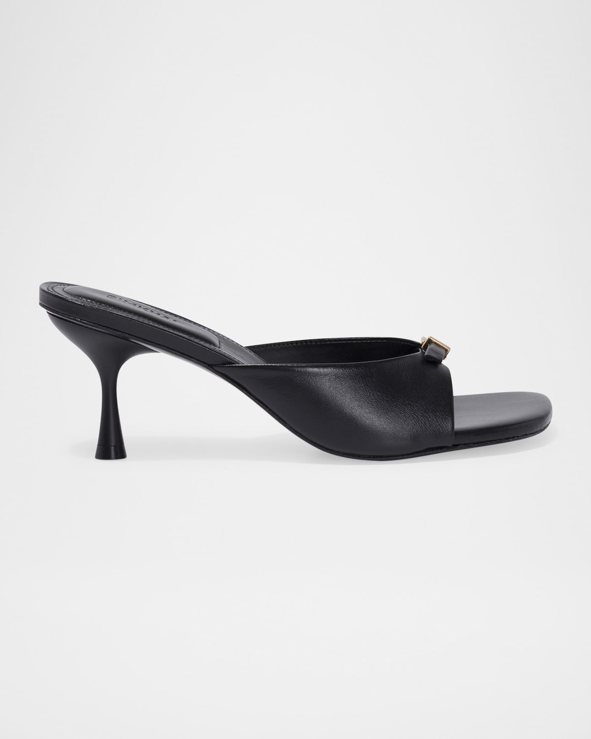 Carey Leather Buckle Mules - 1
