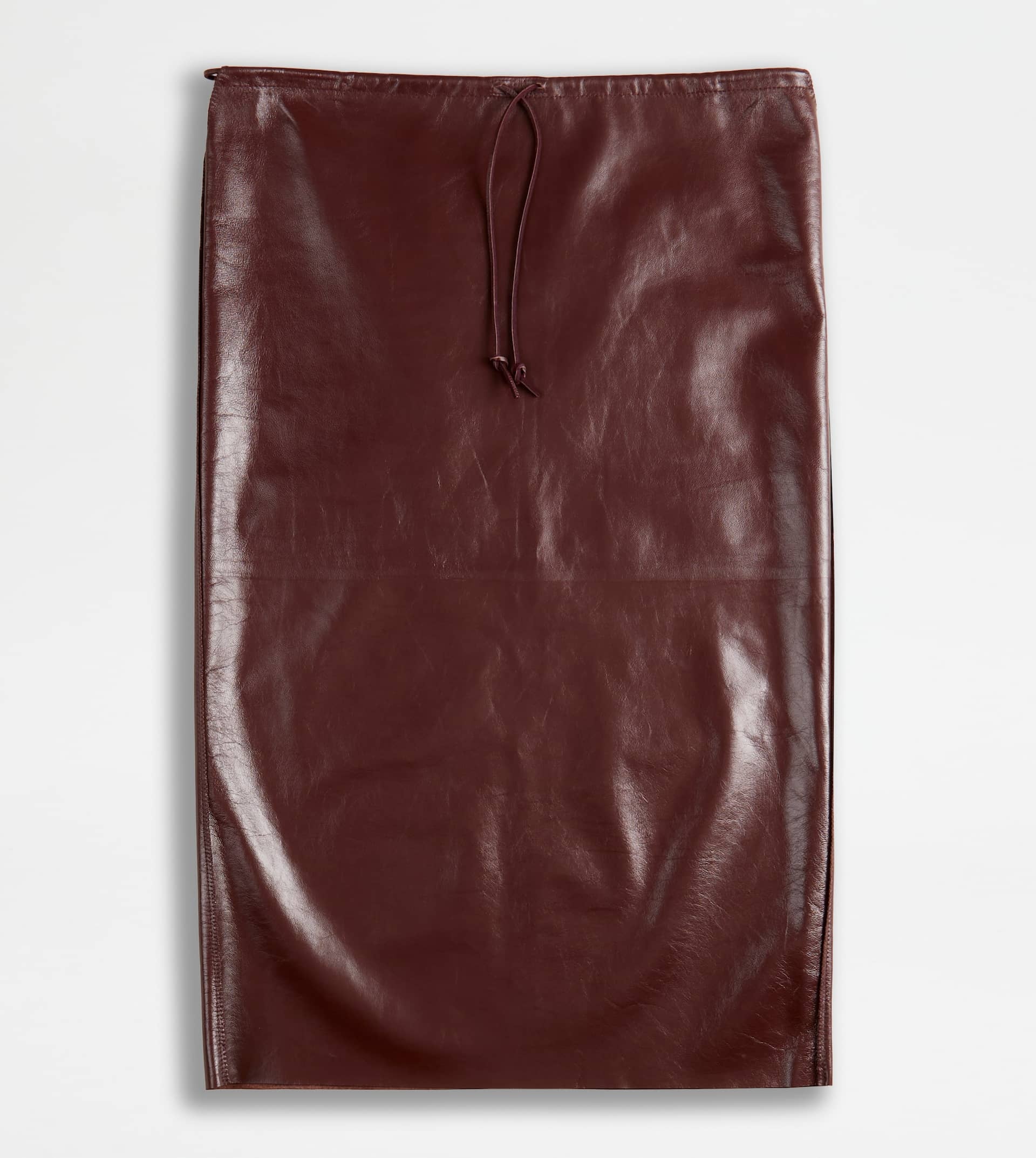 SKIRT IN LEATHER - BROWN - 1