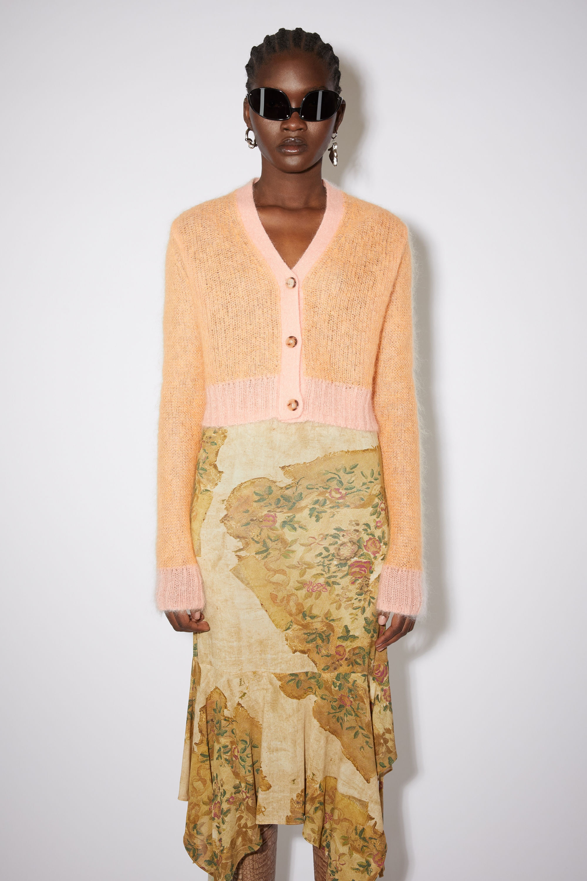 Cropped cardigan - Apricot orange - 2