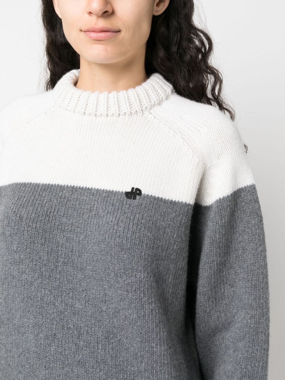 merino-blend colour-block jumper - 5