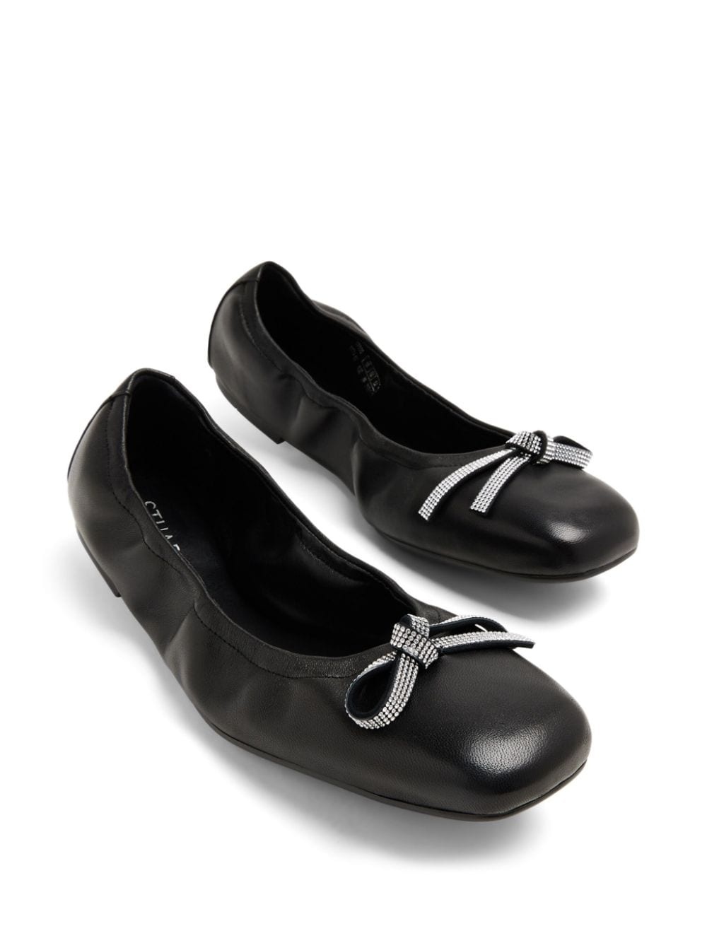 bow-detail leather ballerina shoes - 4