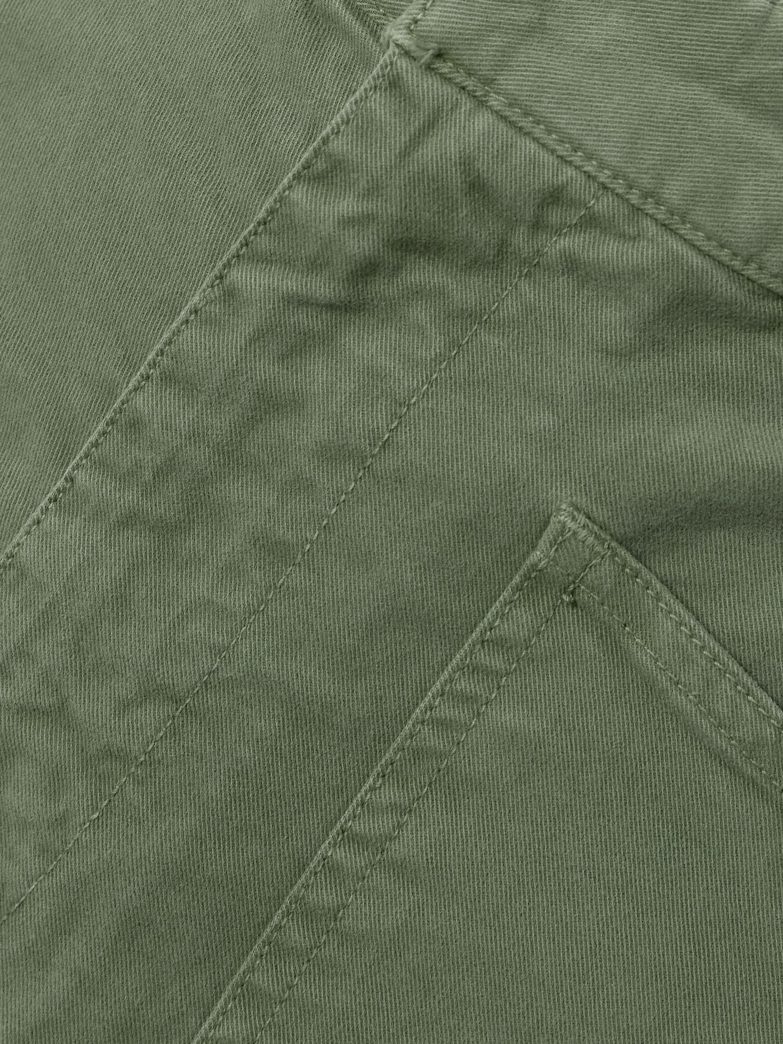 Shon cotton-blend twill barrel-leg pants Green - 5