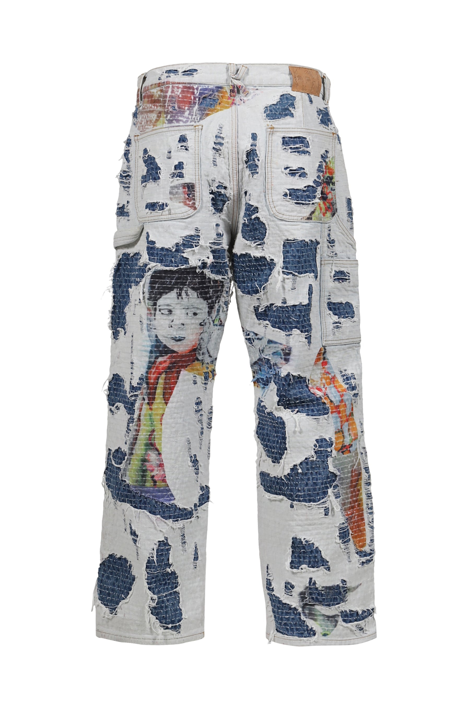 BORO STITCHED DOUBLE KNEE PANT / MULTI - 2