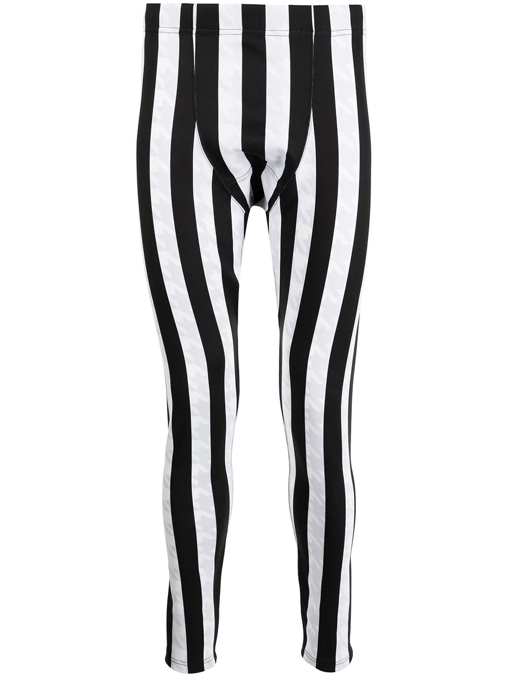 asymmetric striped pattern leggings - 1