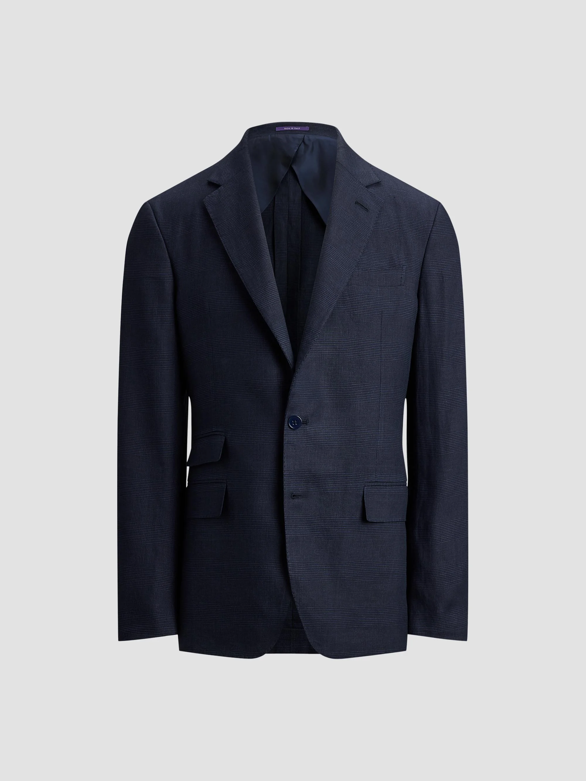 Men's Kent Hand-Tailored Plaid Suit Jacket - Racing Navy - 1