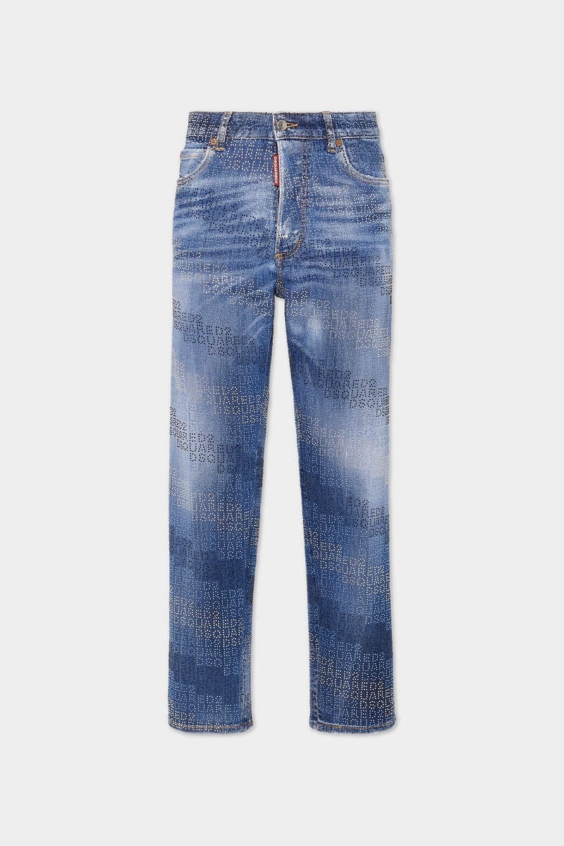 ALLOVER DSQUARED2 CRYSTAL WASH BOSTON JEANS - 1