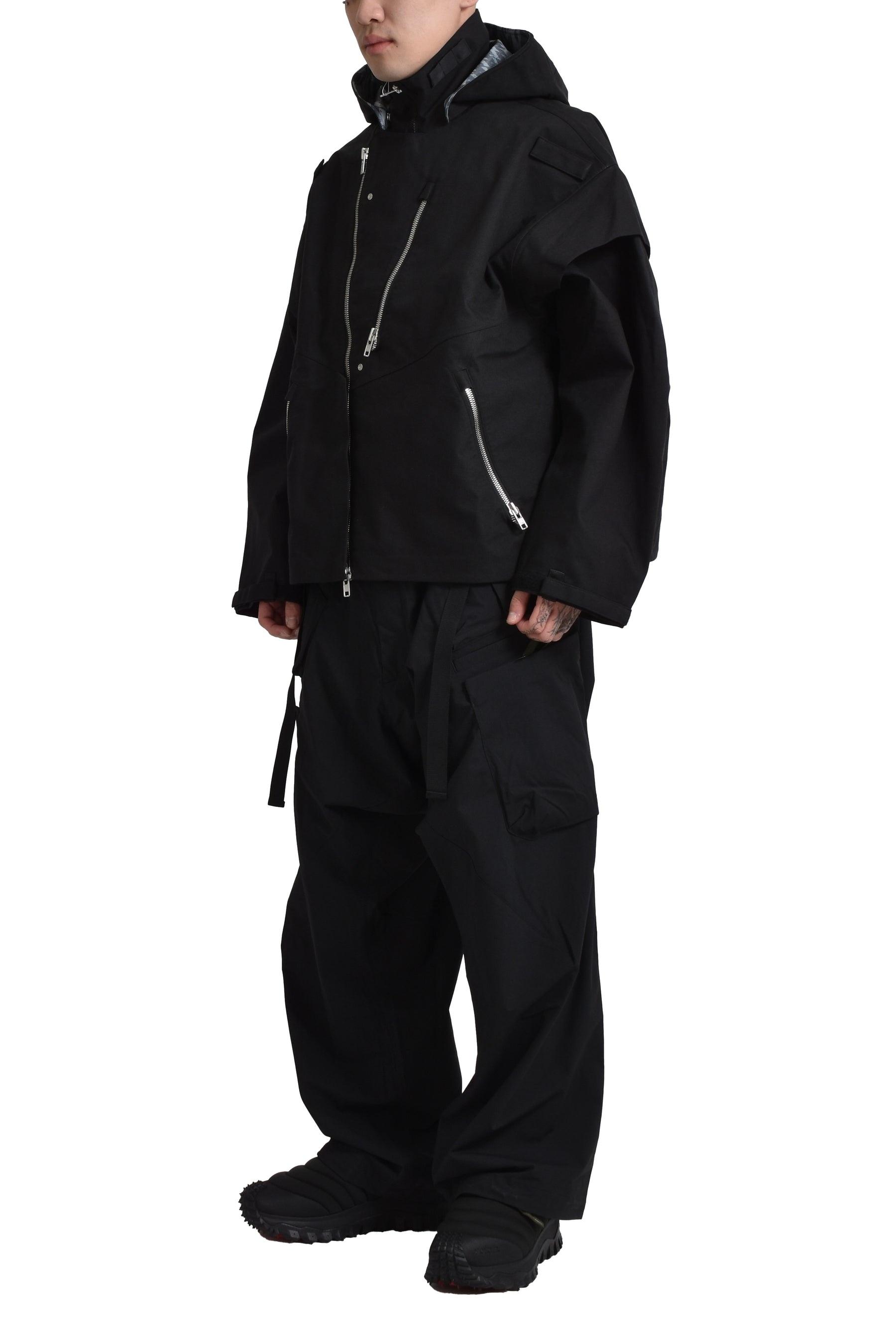 ENCAPSULATED NYLON ULTRAWIDE DRAWCORD CARGO TROUSER GEN. 1 (P30AL-E) / BLK - 4