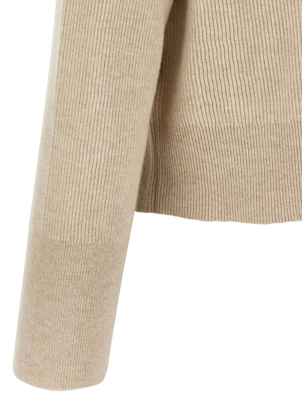 ribbed hooded flower-embroidered sweater - 4