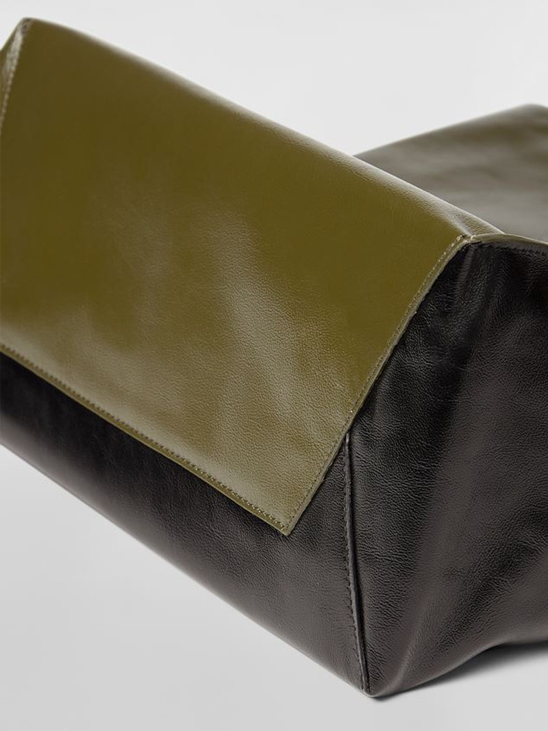 MUSEO SOFT  BAG IN GREEN AND BLACK SHINY CALFSKIN 5