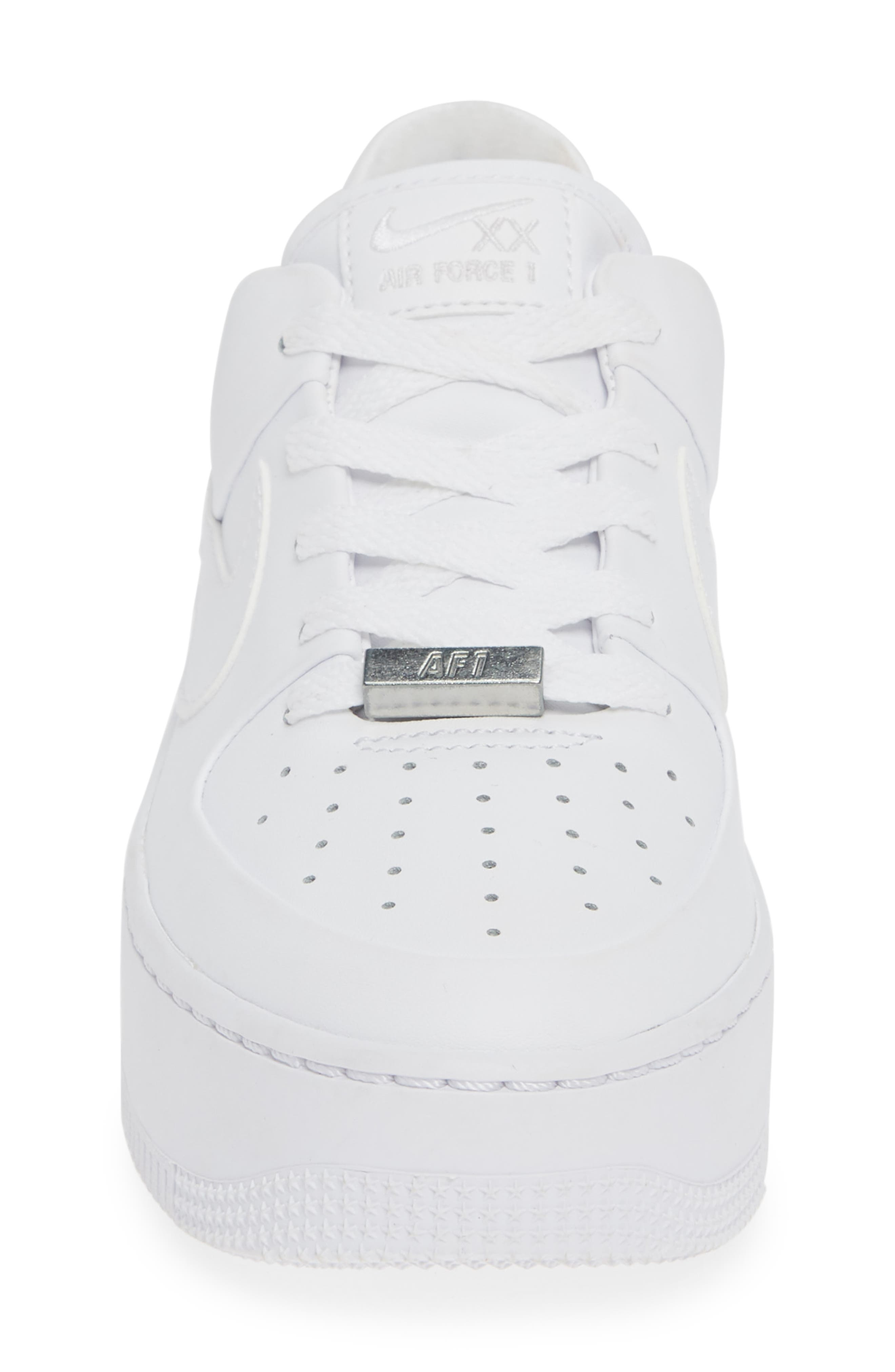 Nike Air Force 1 Sage Low Platform Sneaker in White/White/White at Nordstrom - 4
