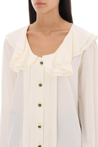 Alessandra Rich CREPE DE CHINE BLOUSE WITH FRILLS outlook