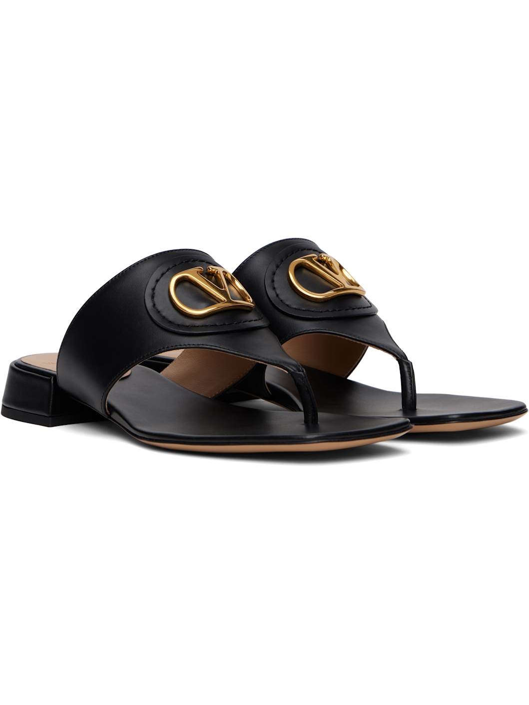 Black VLogo Signature Thong Sandals - 4
