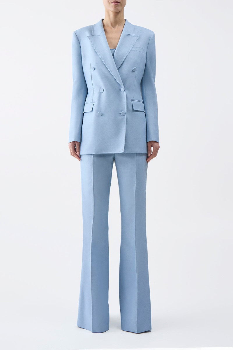 GABRIELA HEARST Gavin Blazer in Stone Blue SIlk Virgin Wool outlook