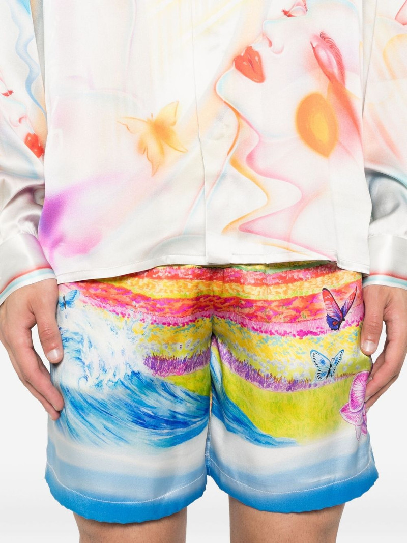 CASABLANCA landscape-wave print shorts outlook