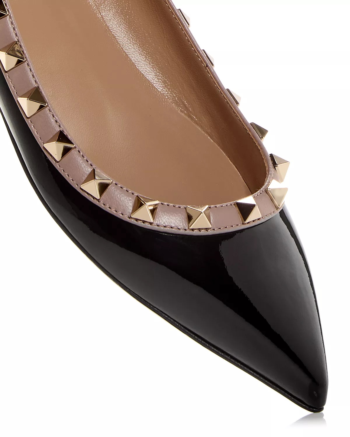 Women's Rockstud Pointed Toe Ballet Flats - 6