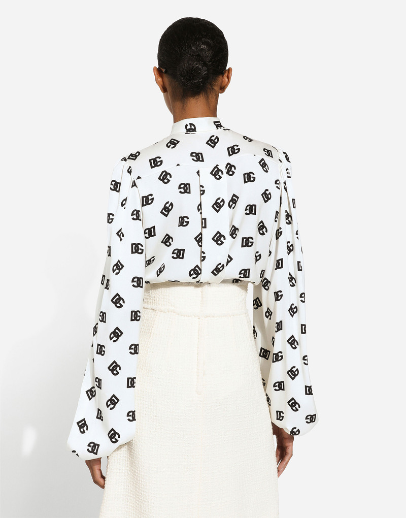 Charmeuse shirt with all-over DG logo print 5