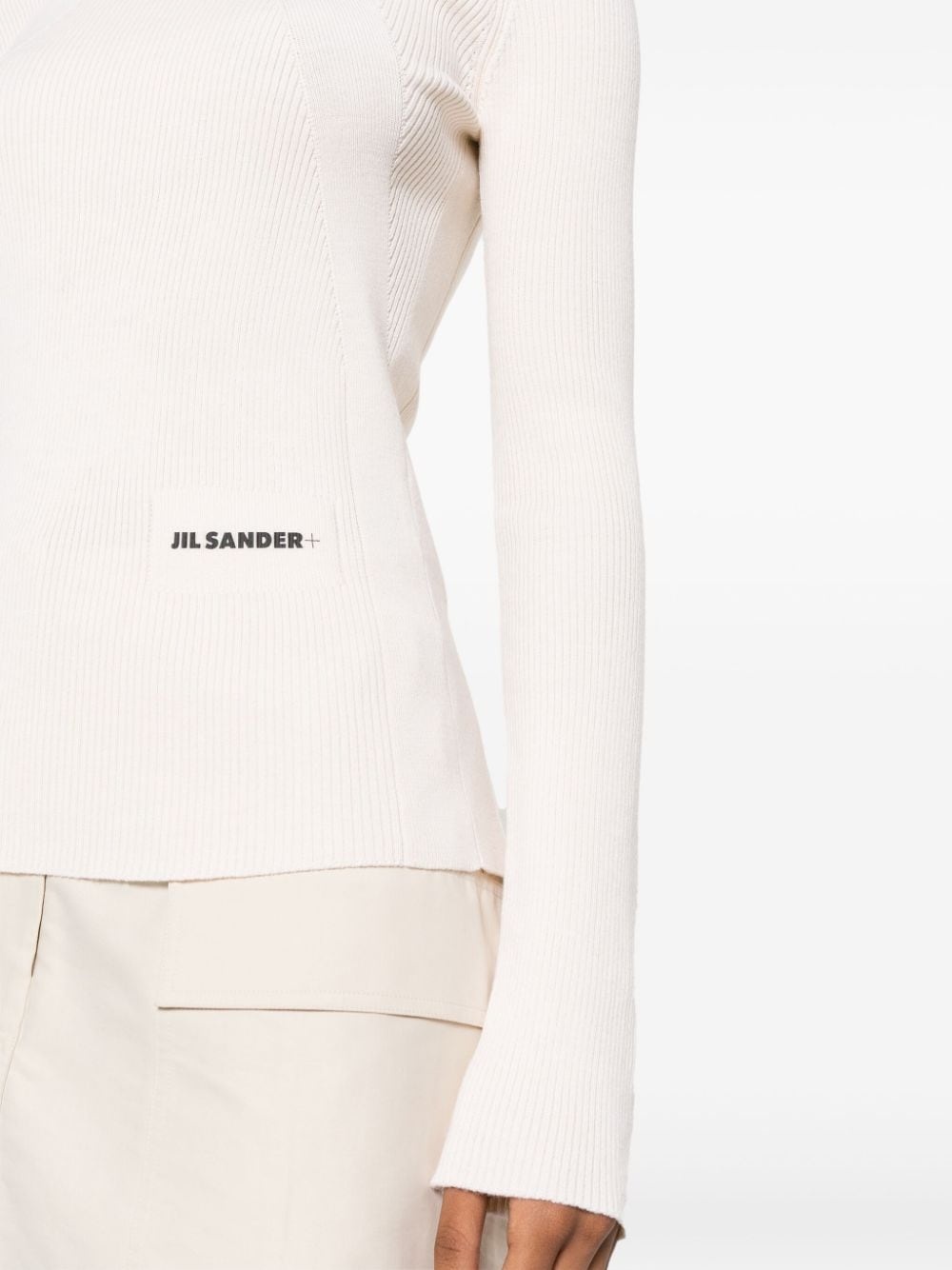 logo-patch ribbed-knit top - 5