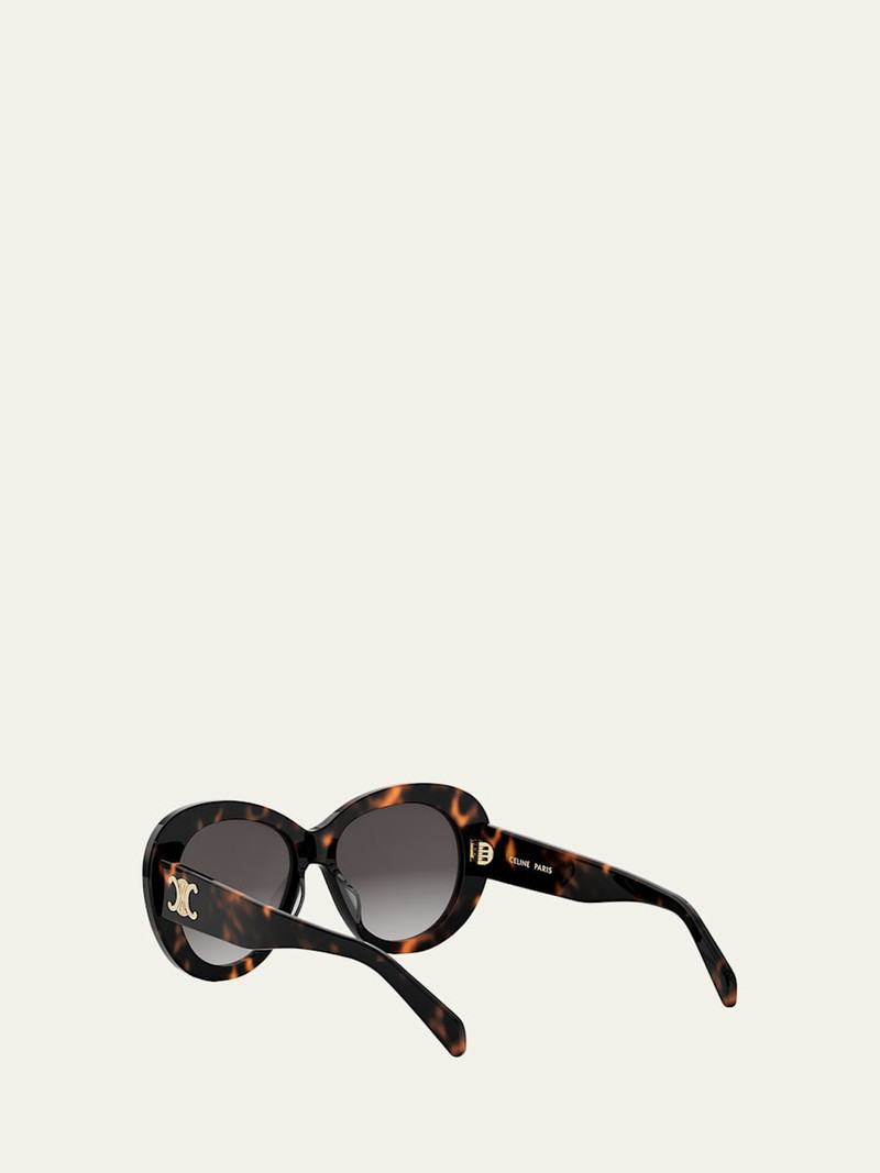 CELINE Triomphe Logo Oval Acetate Sunglasses outlook