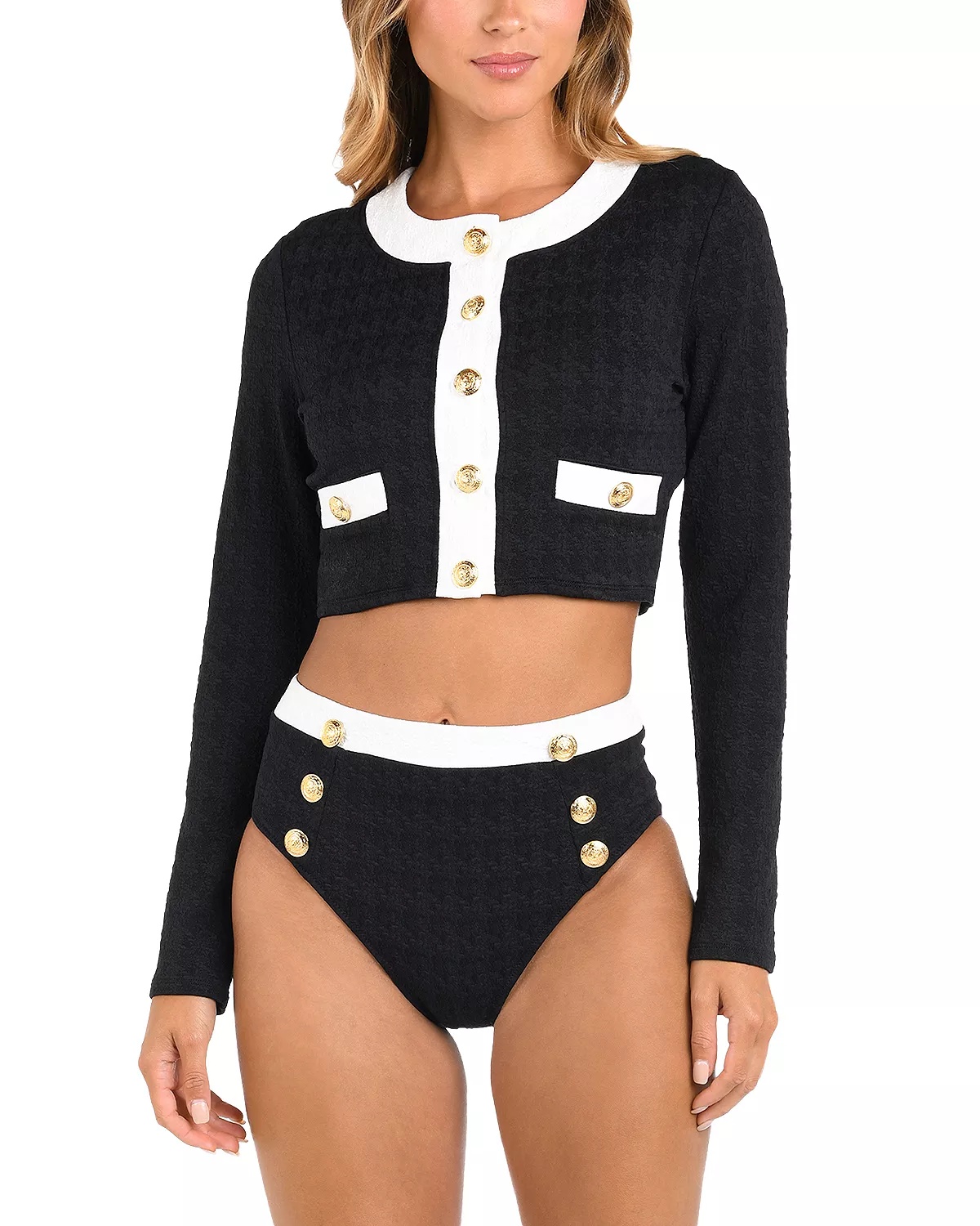 Adaline Color Blocked Swim Cover-Up Cardigan - 3