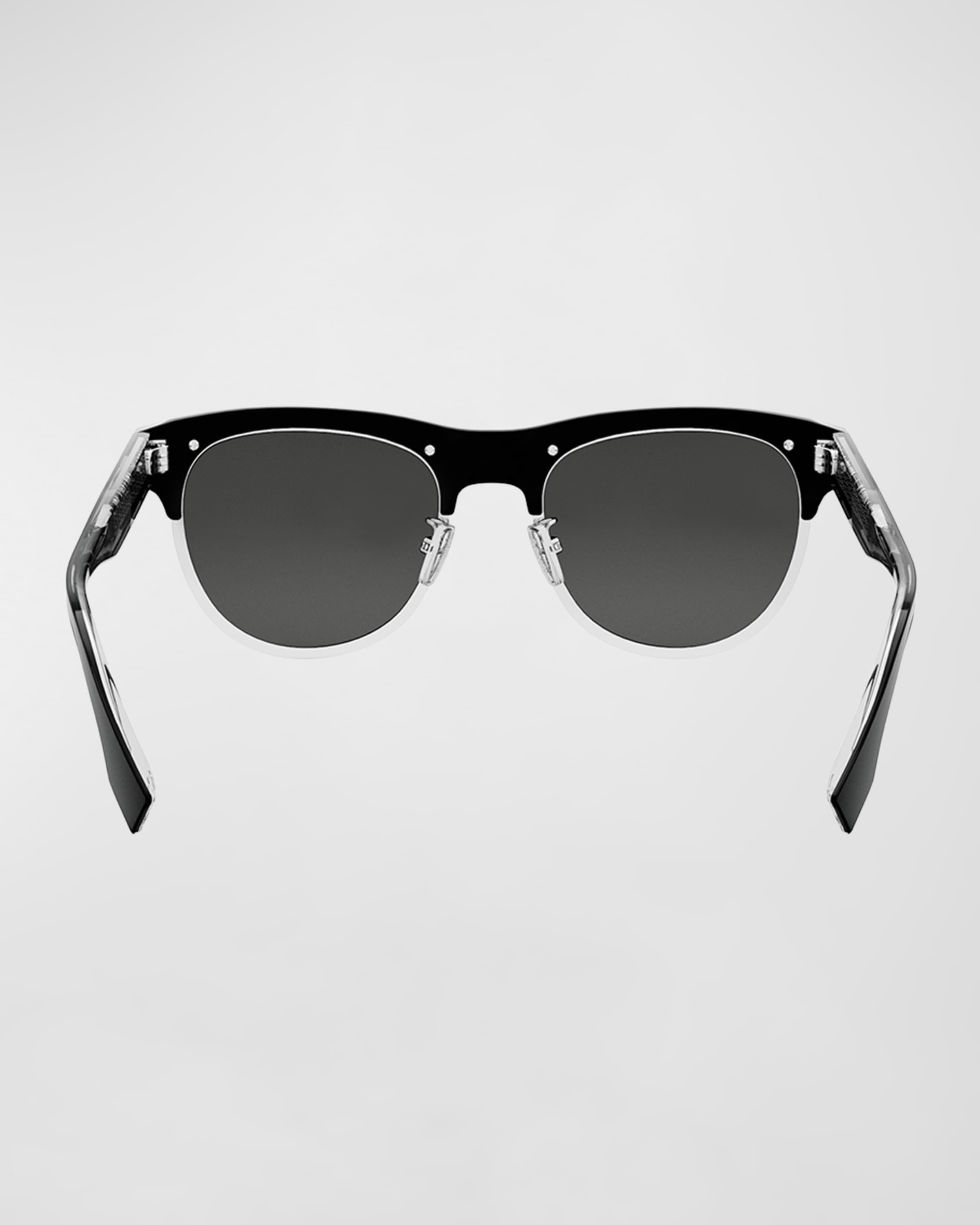 Black FF-print D-frame acetate sunglases, Fendi