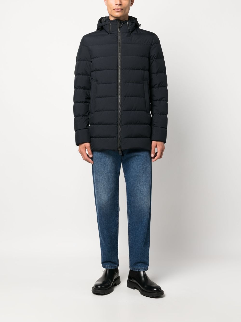 padded-design hooded coat - 2