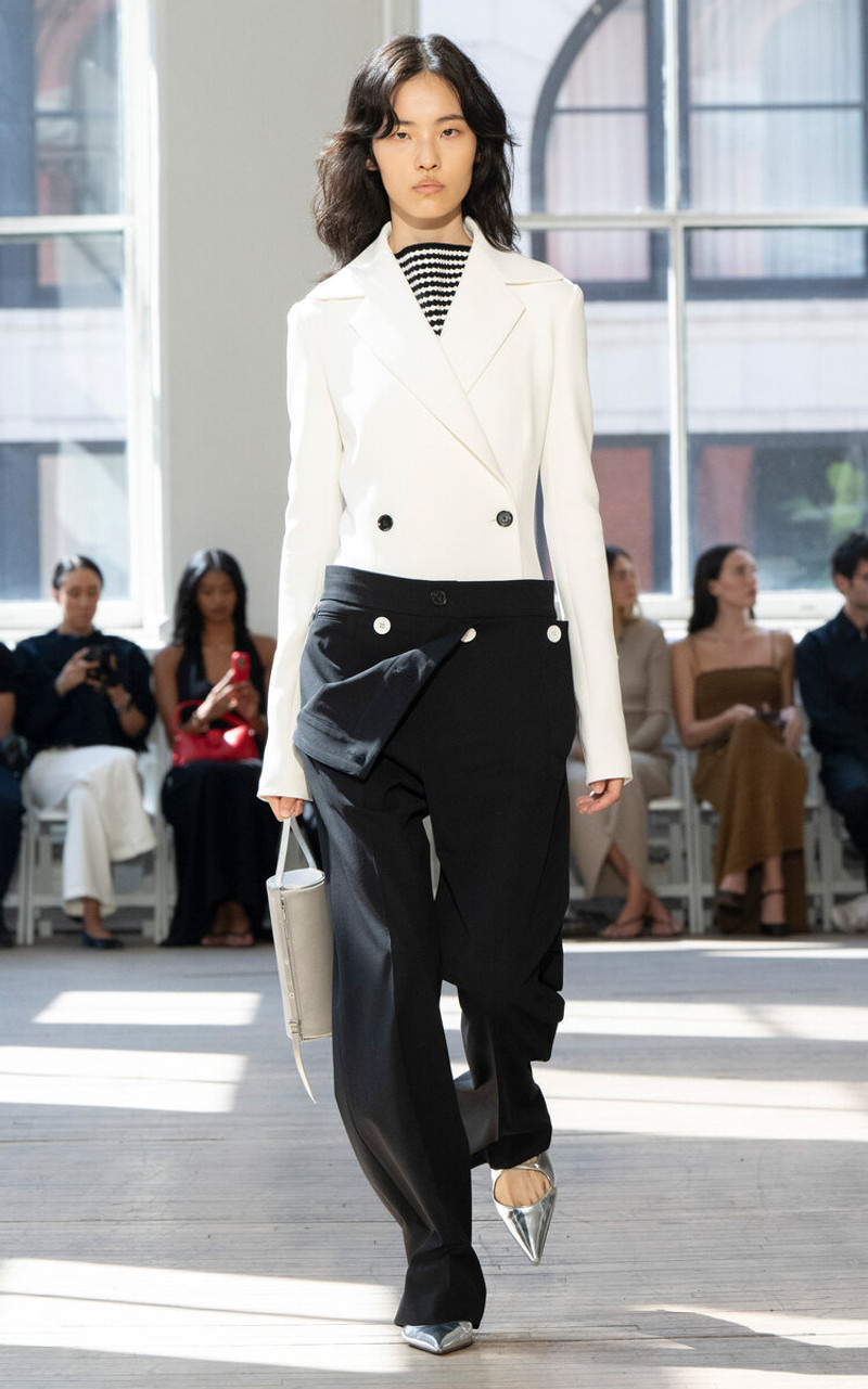 Proenza Schouler Marine Double-Breasted Bi-Stretch Jacket white outlook