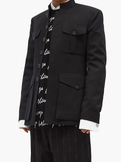 BALENCIAGA Single-breasted patch-pocket wool-twill jacket outlook