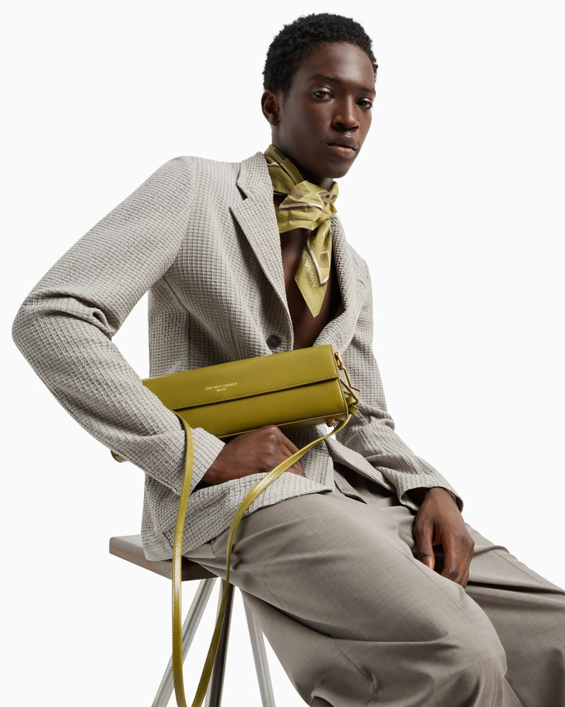 GURU-COLLAR JACKET WITH OFF-CENTRE FASTENING IN ARMURE VIRGIN WOOL 6