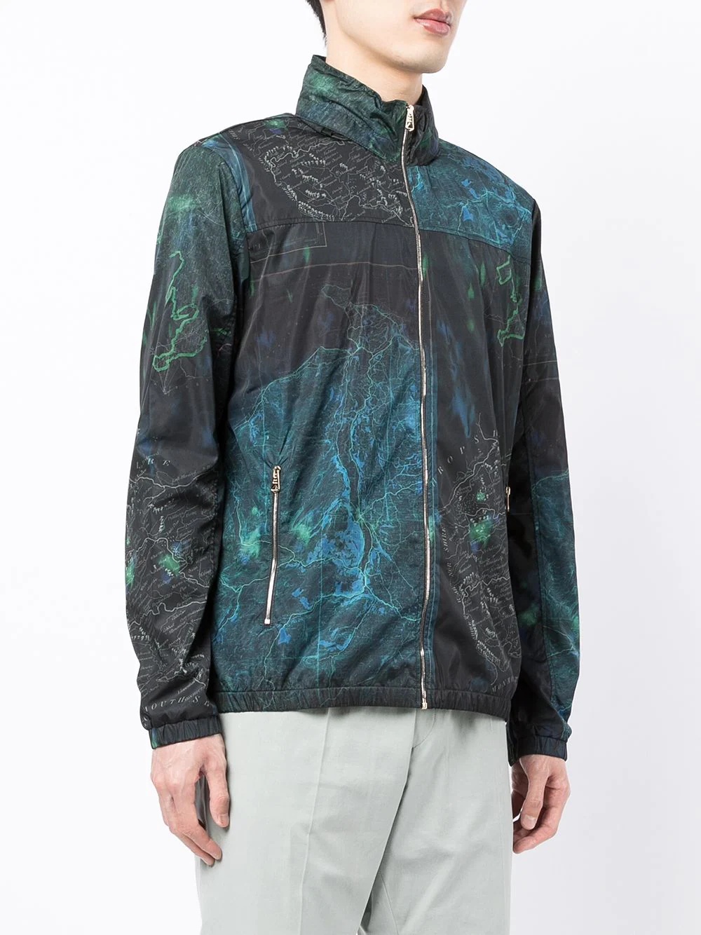 map-print hooded jacket - 3