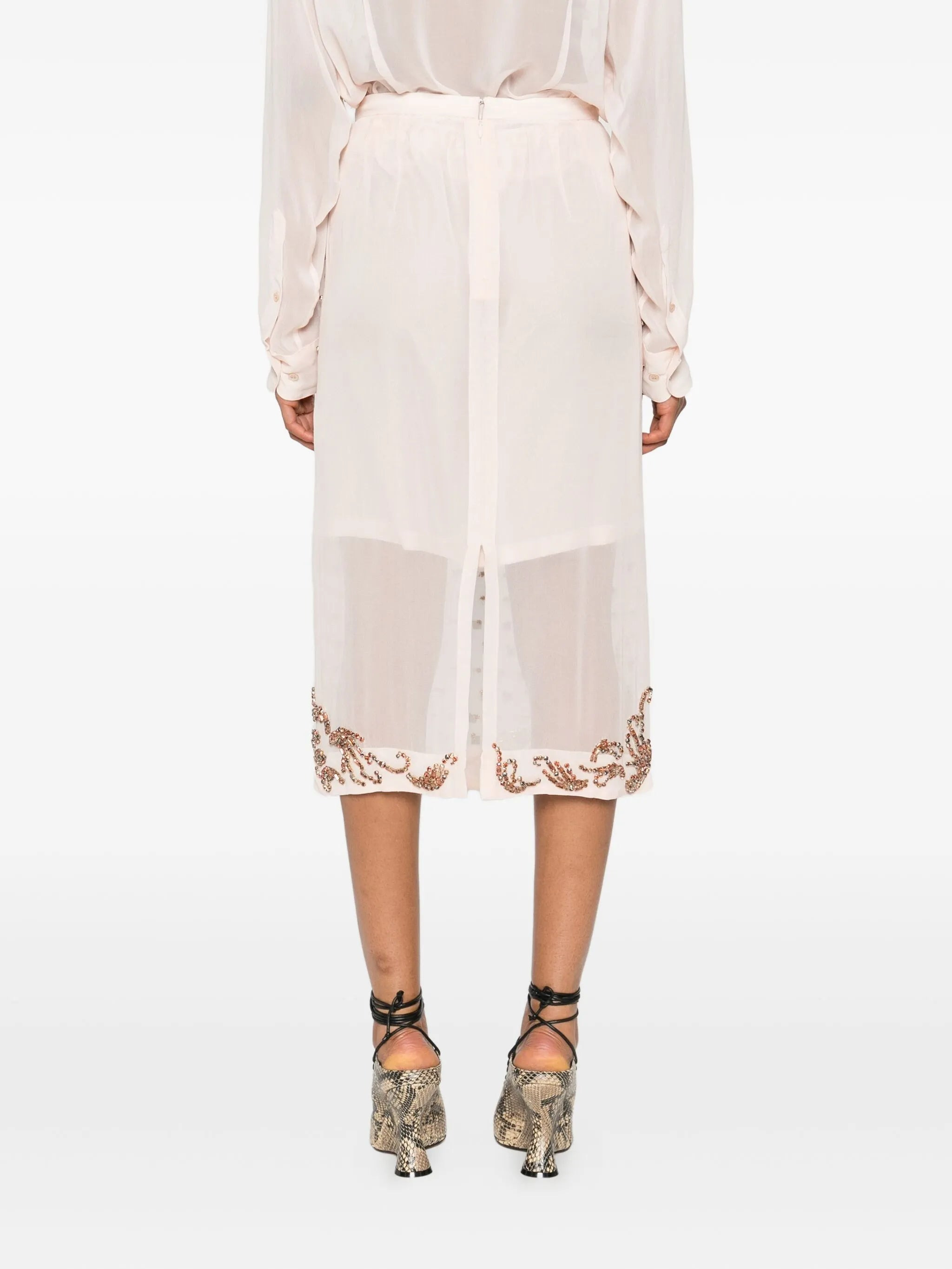 Dries Van Noten Embellished Floral Skirt - 5
