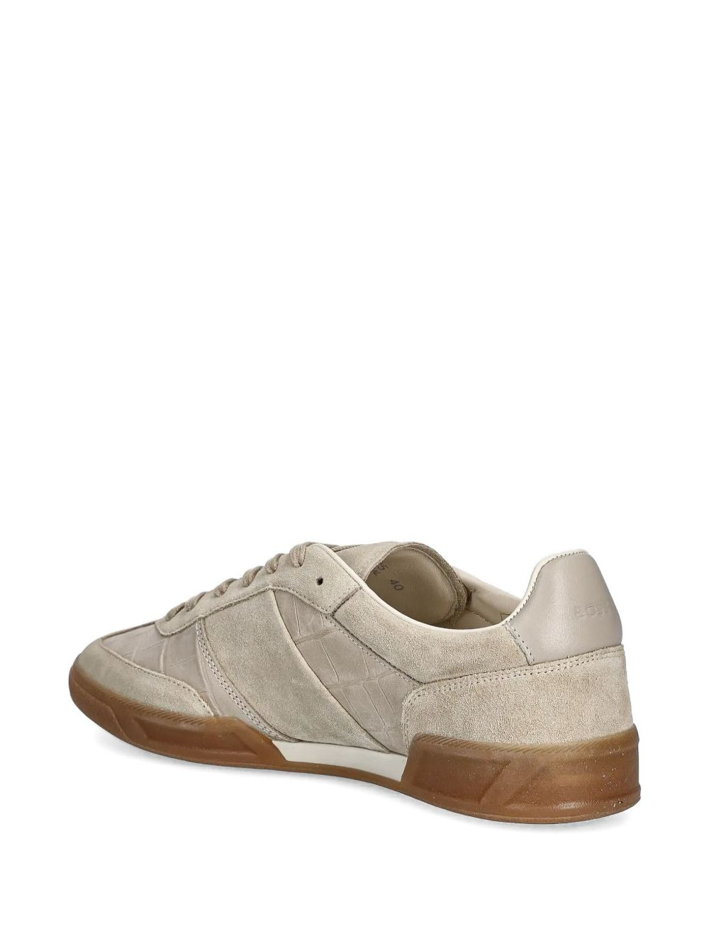 crocodile-effect suede sneakers - 3