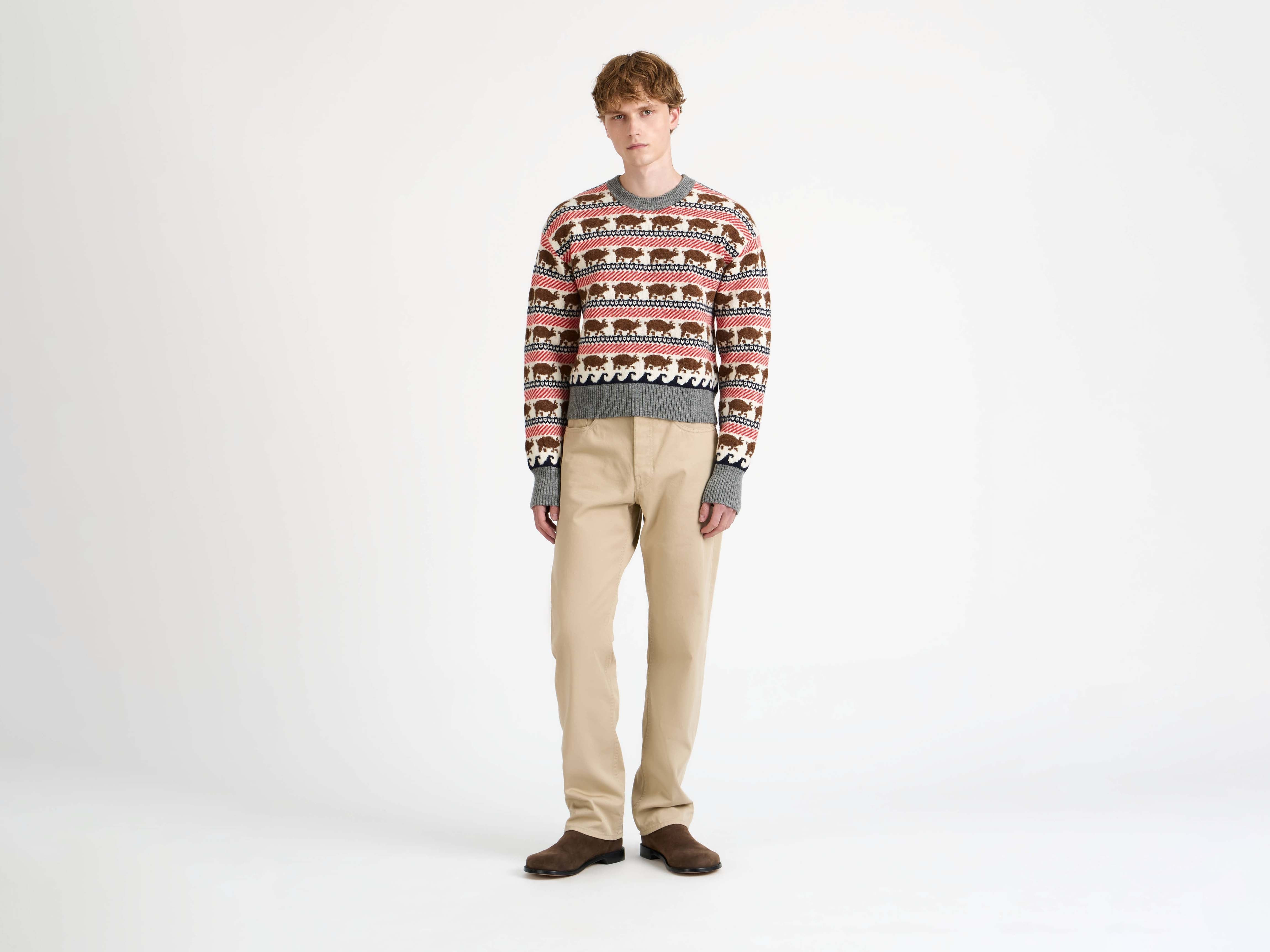 FAIRISLE 'PIG' JUMPER IN RED - 2