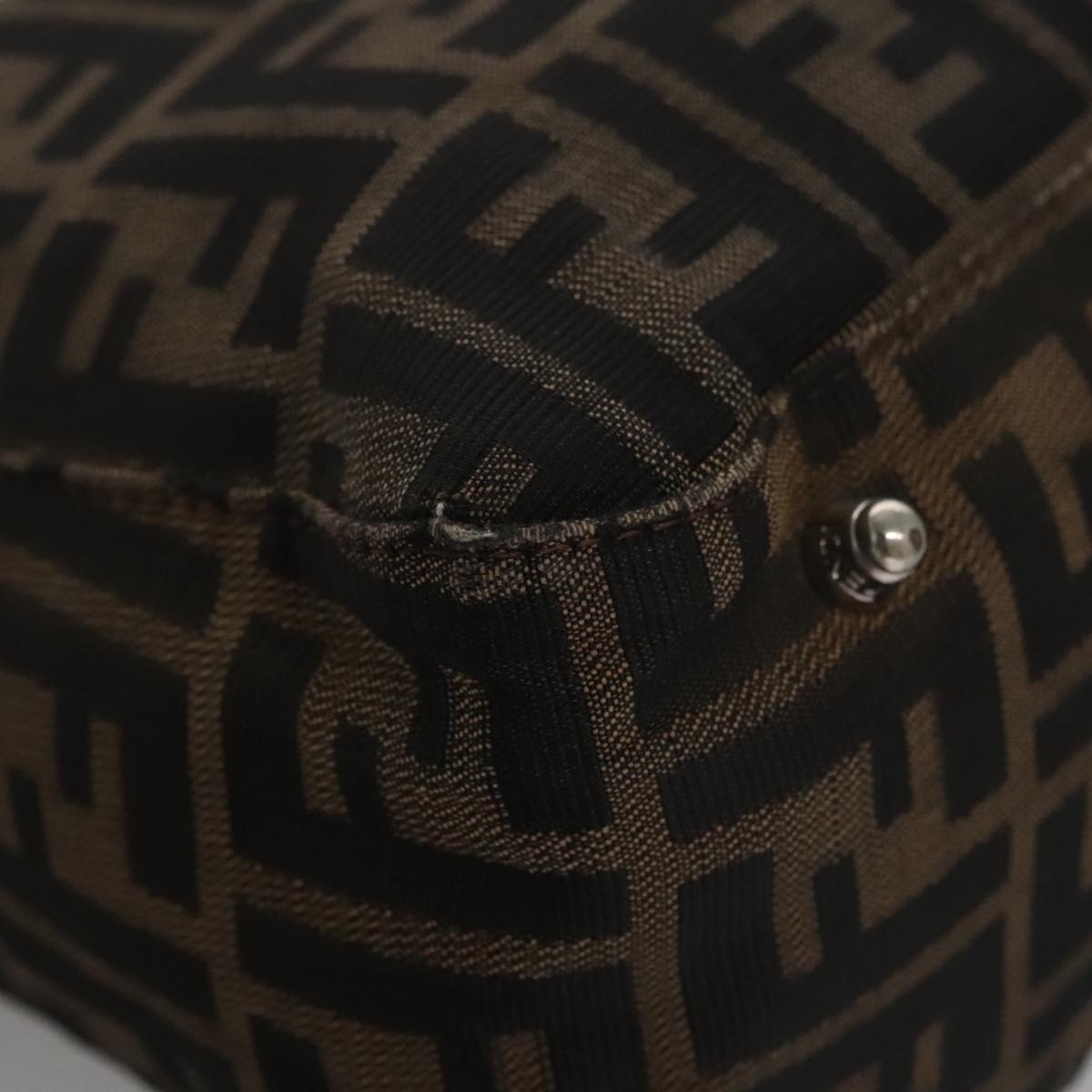 FENDI Zucca Canvas Tote Bag Brown Black - 11