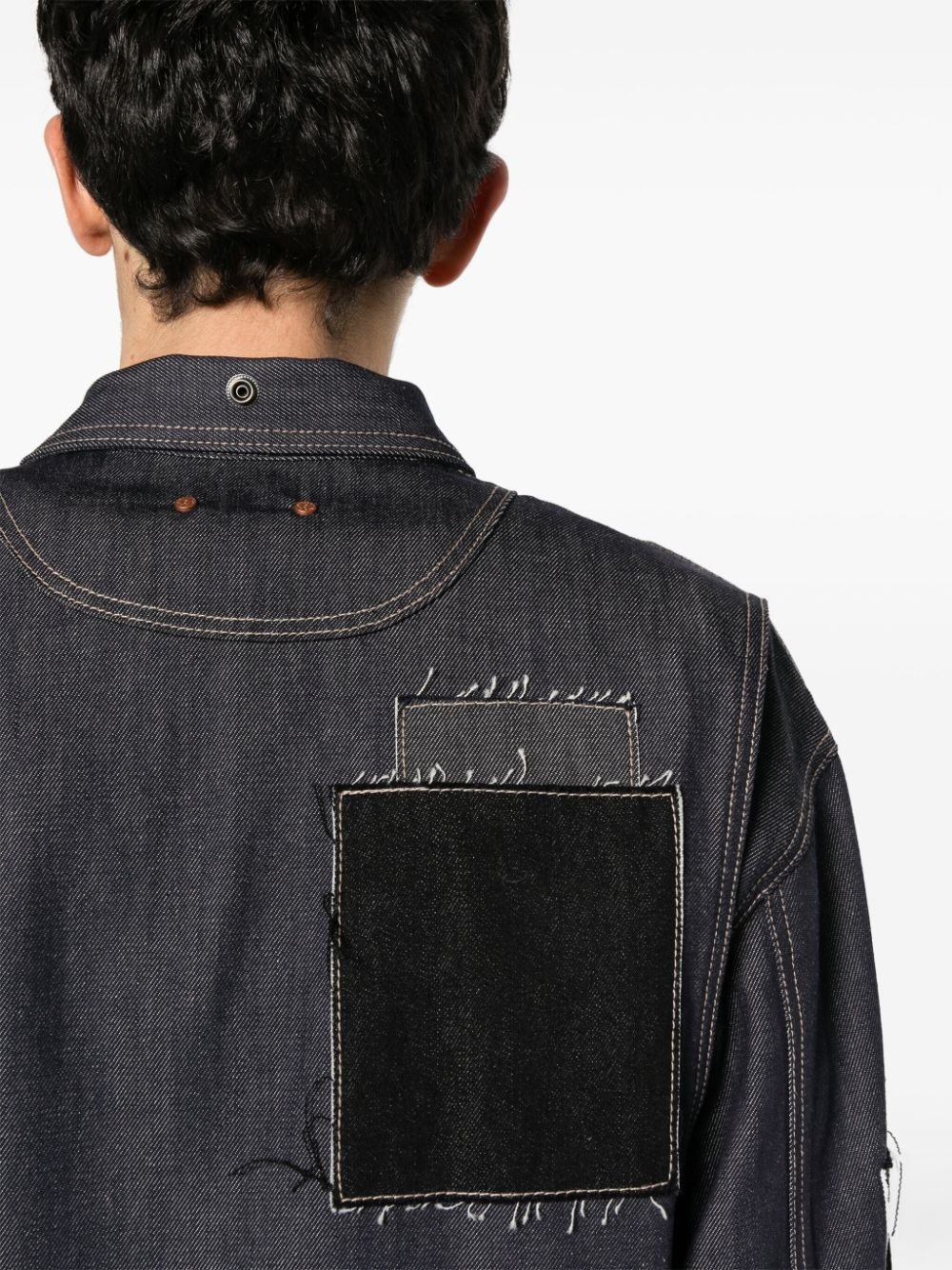 patchwork-detail denim jacket - 5