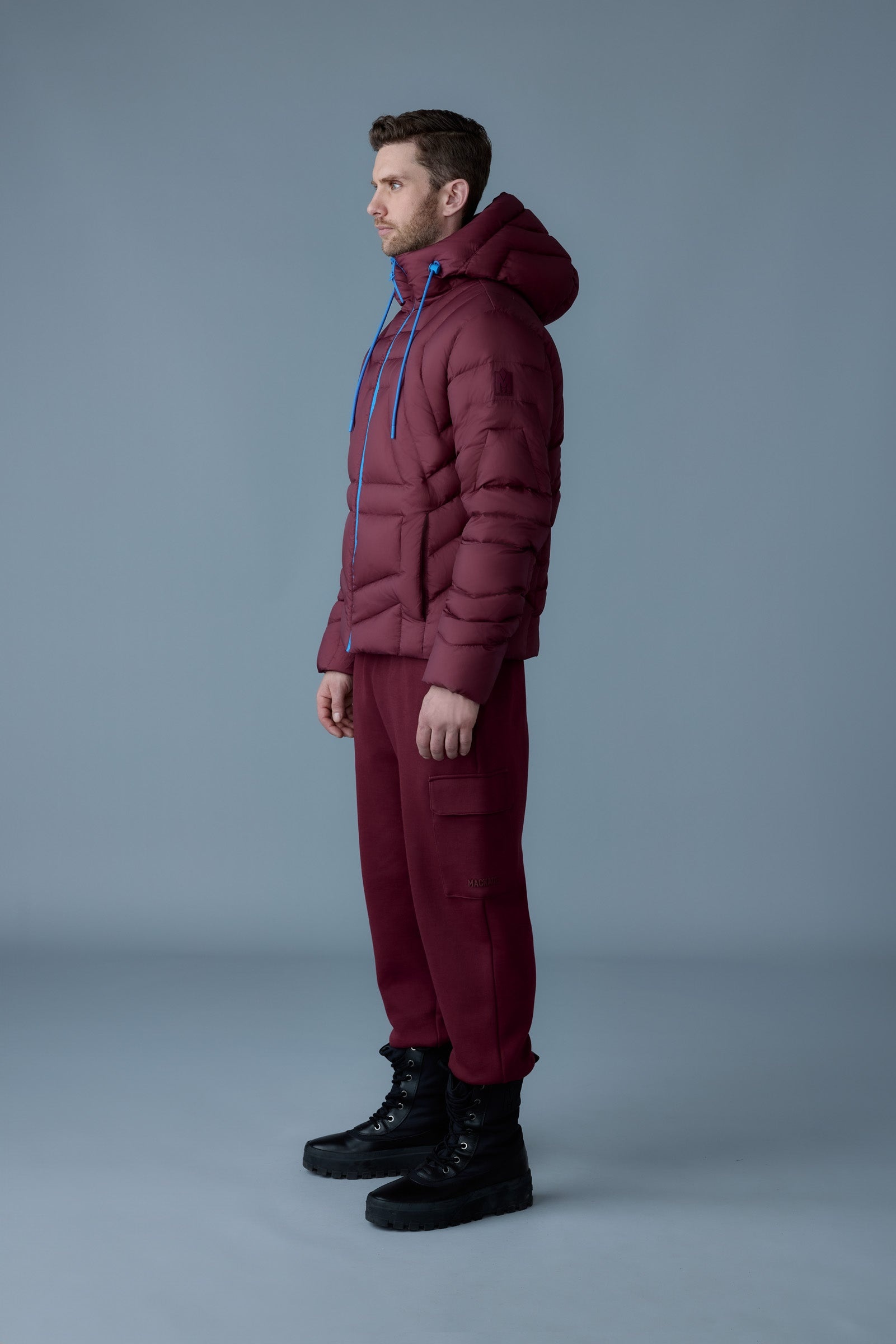 LUKE Softwash Geometrical channel quilt down jacket - 3