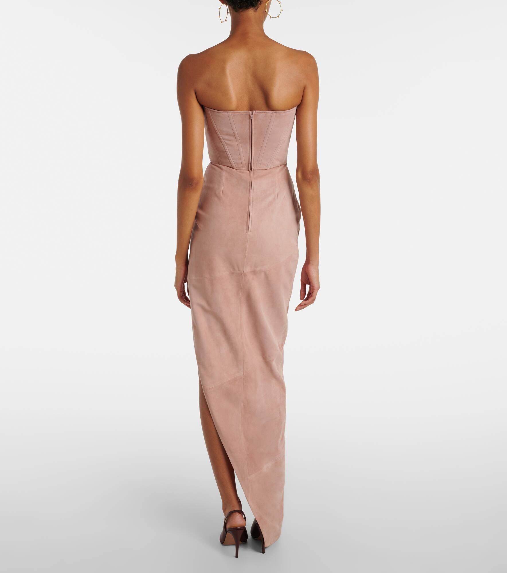 Draped suede bustier dress - 3