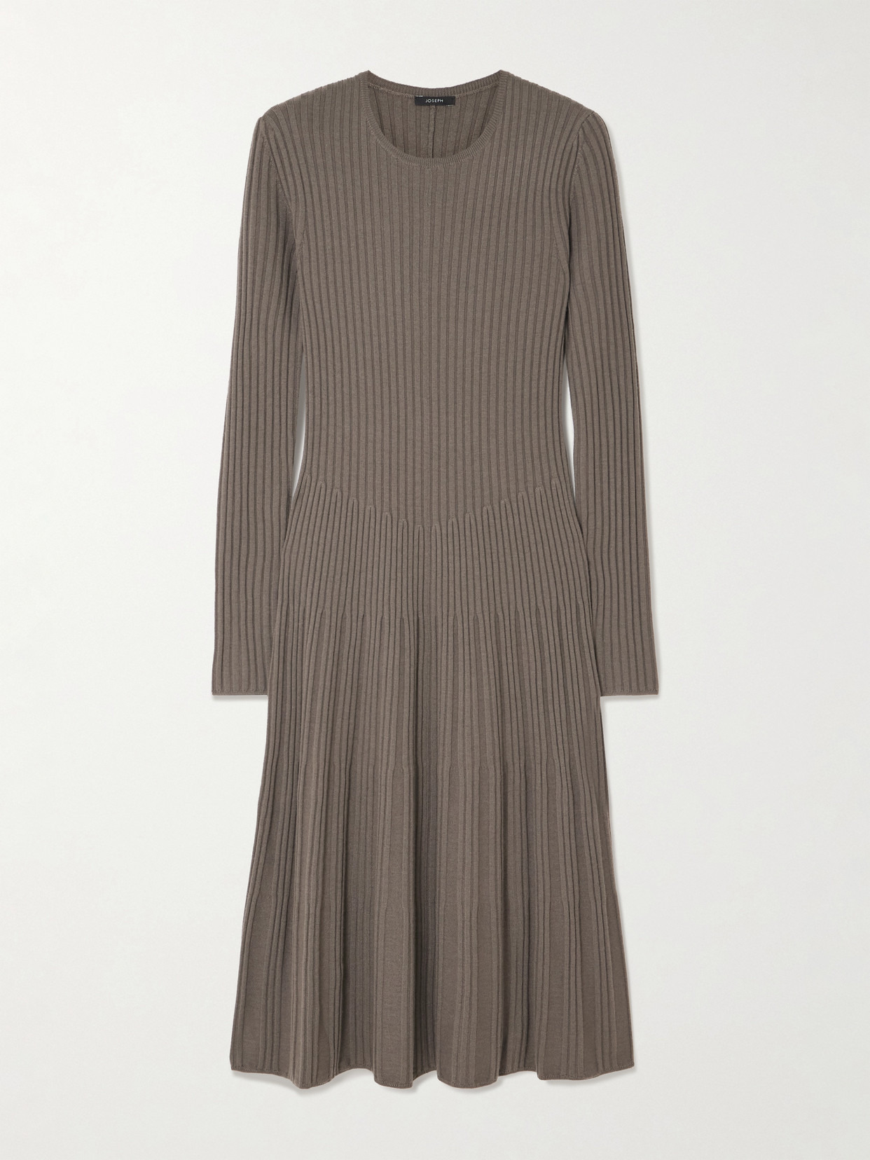 Ribbed Merino Wool Midi Dress - 1