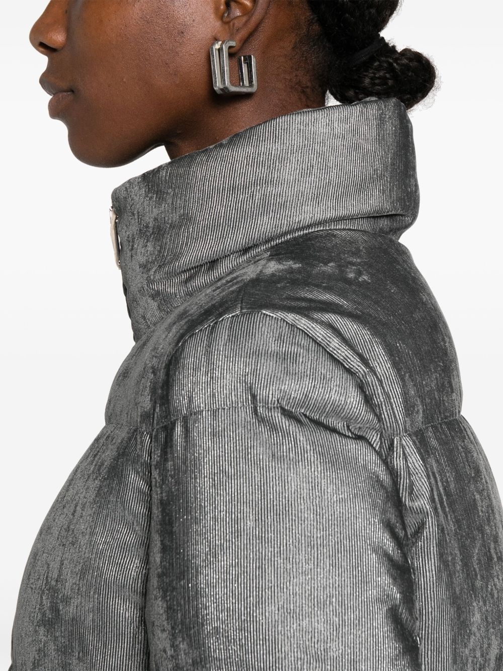 metallic-effect quilted jacket - 5