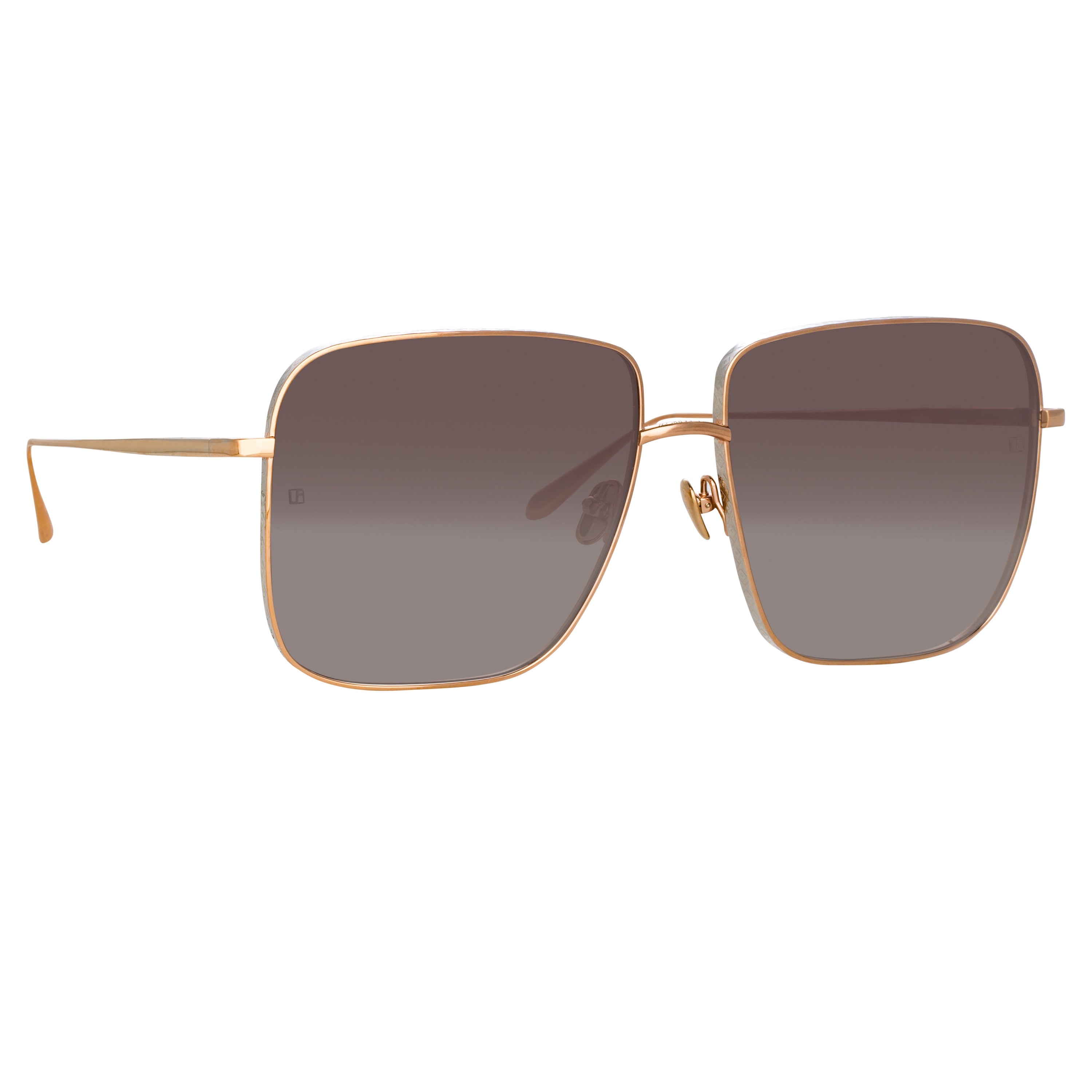 ANDOA SQUARED SUNGLASSES IN ROSE GOLD - 2