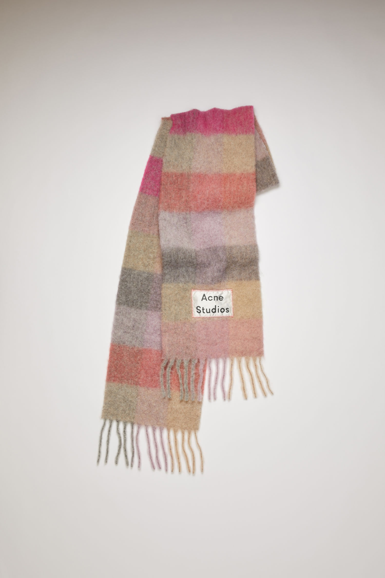 Multi check scarf - Fuchsia/lilac/pink - 1