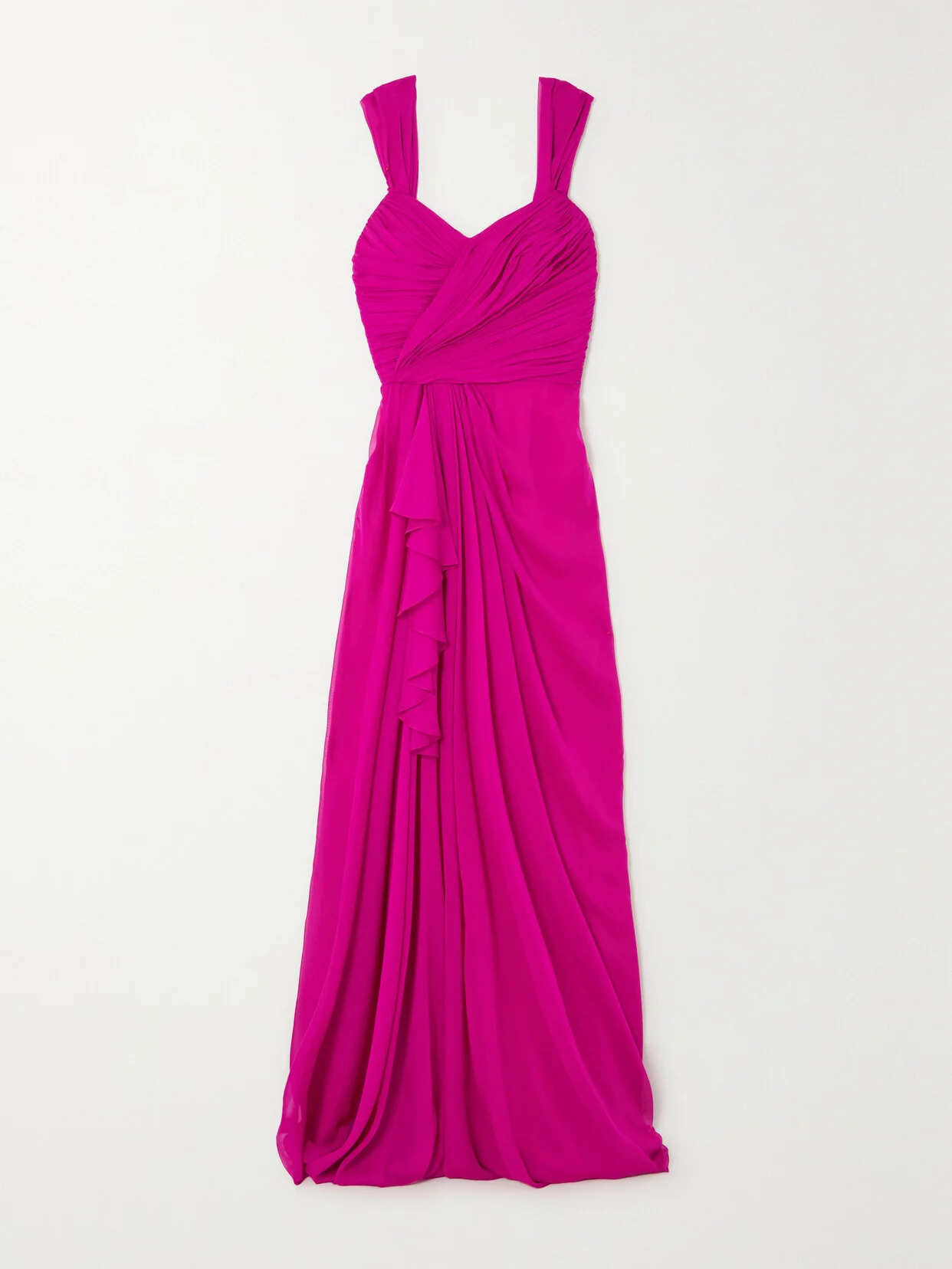 Virna Ruffled Draped Silk-georgette Gown - 1