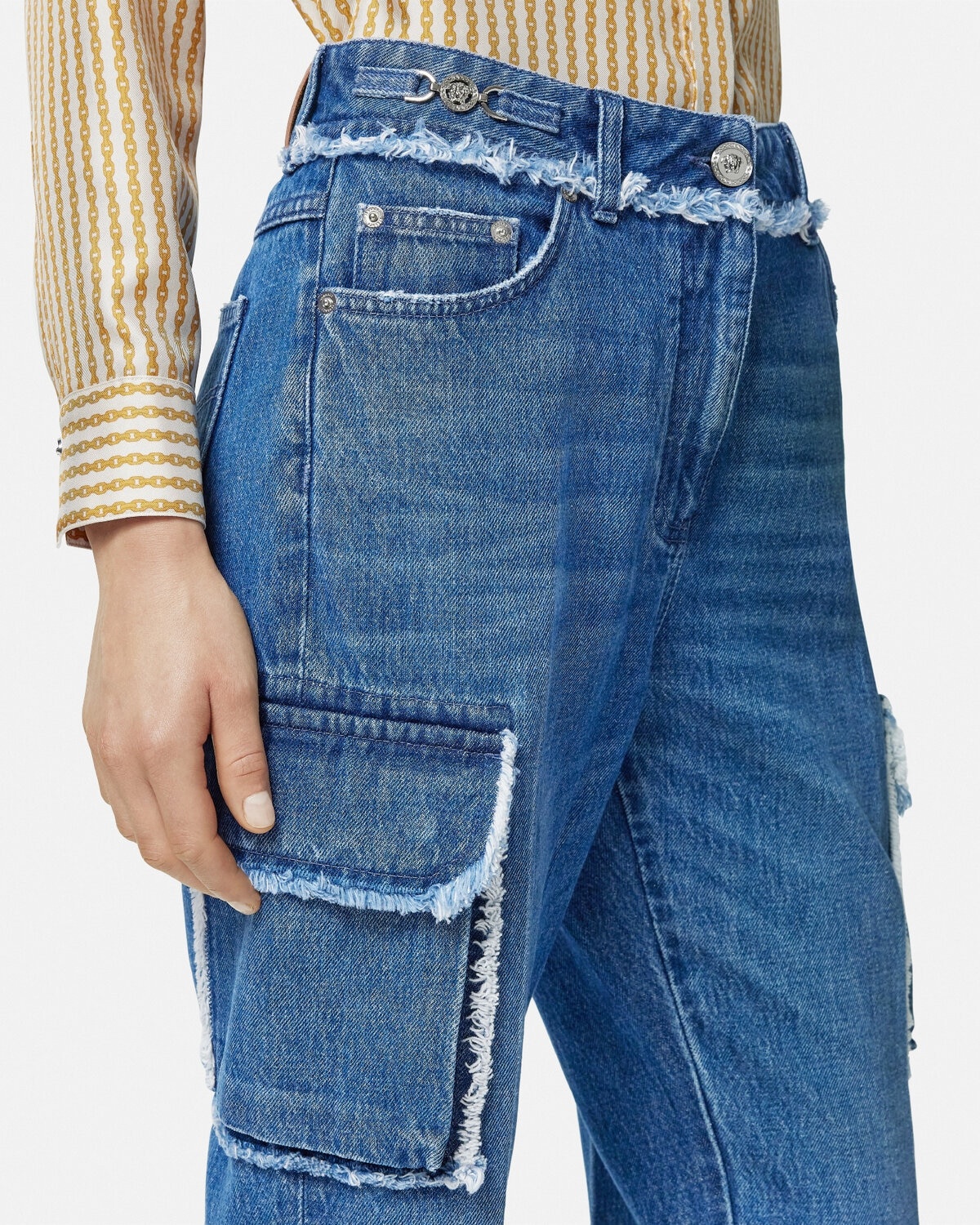 Frayed Cargo Jeans - 3