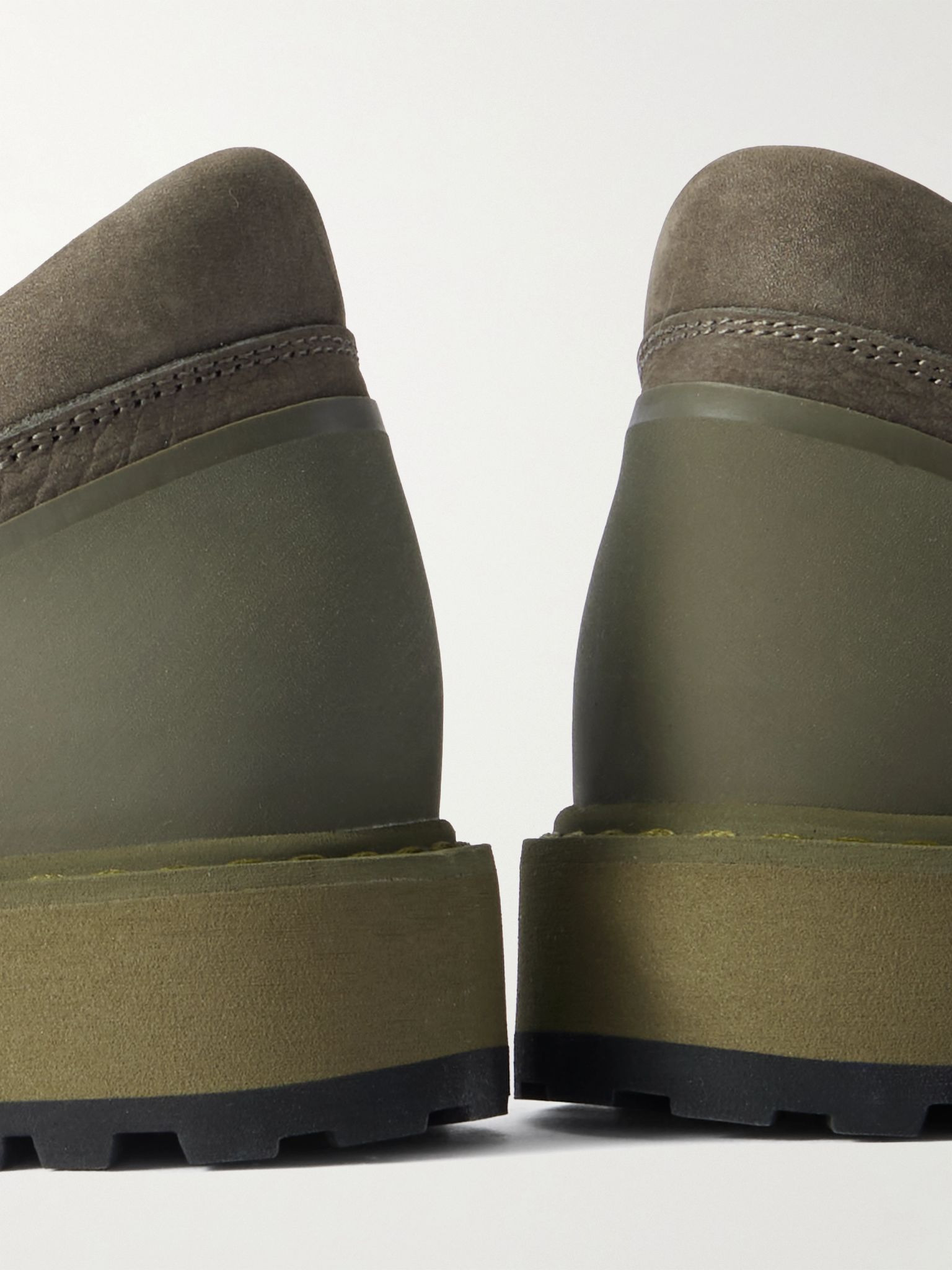 Cornaro Rubber and Nubuck-Trimmed Suede Boots Gray - 5