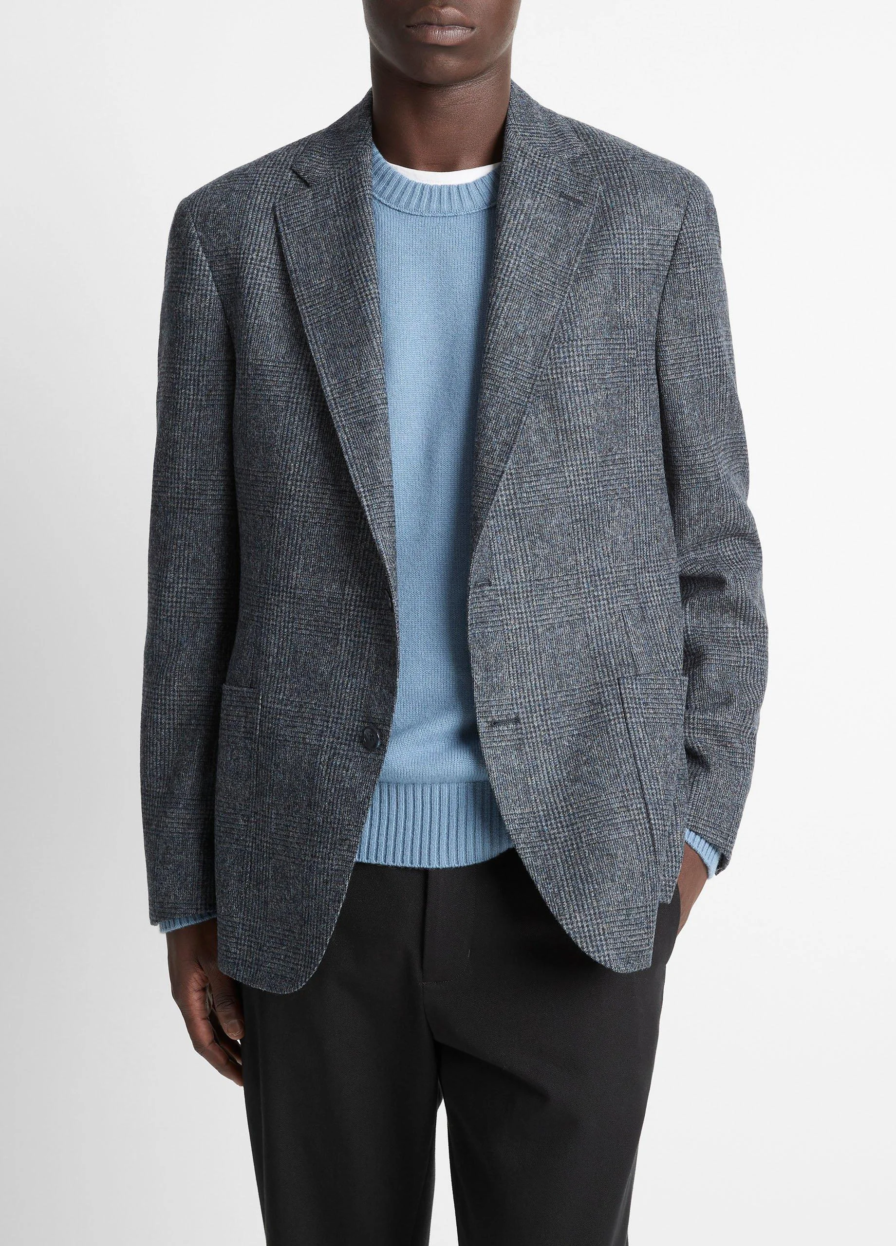 Plaid Alpaca-Blend Relaxed Sport Coat - 1