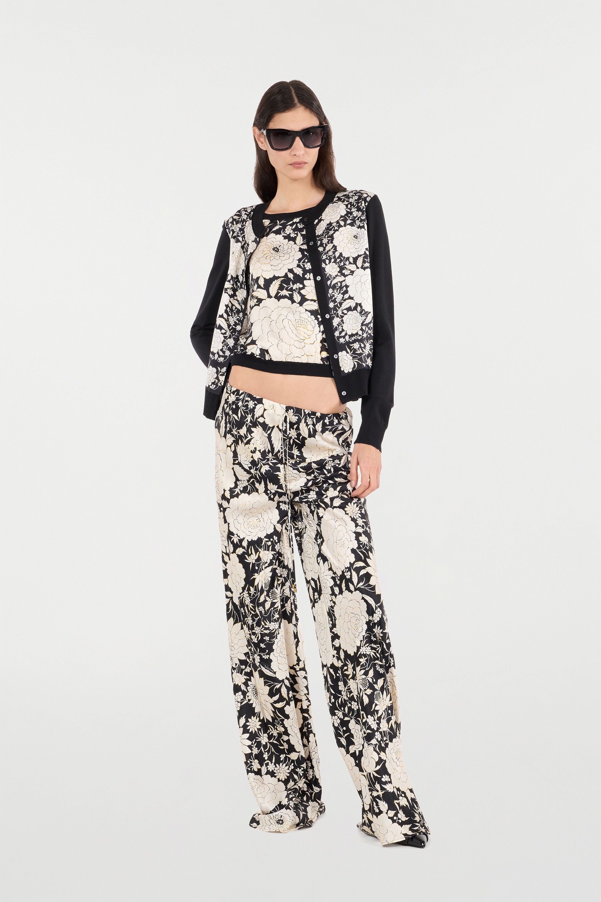 Pure Silk Pants with Floral Print - 2