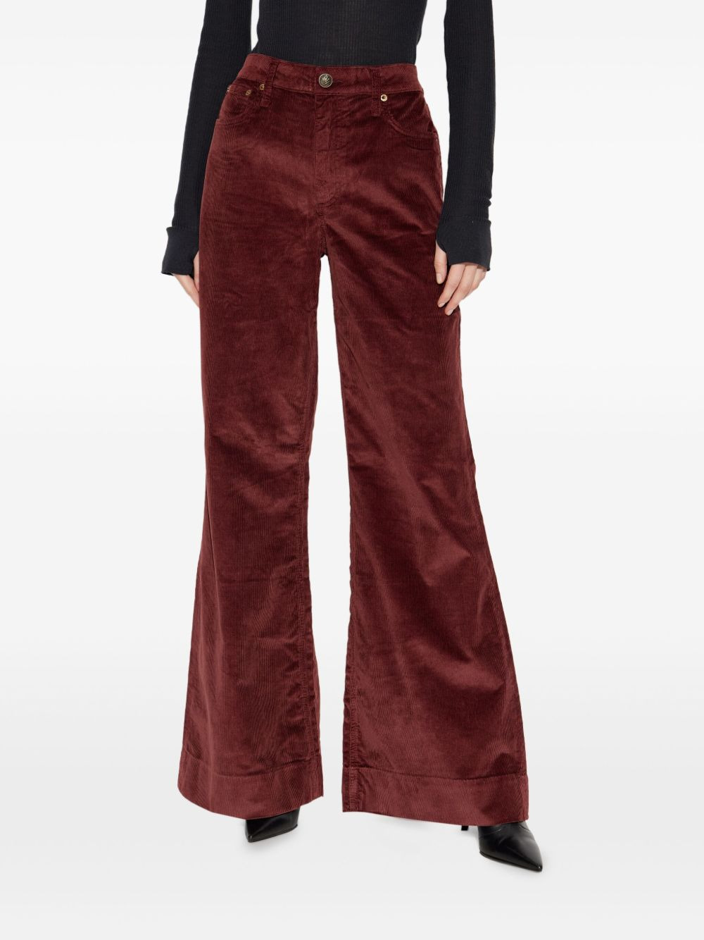 corduroy flared jeans - 3