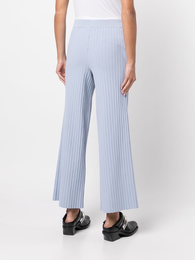 lightweight ribbed-knit trousers - 4