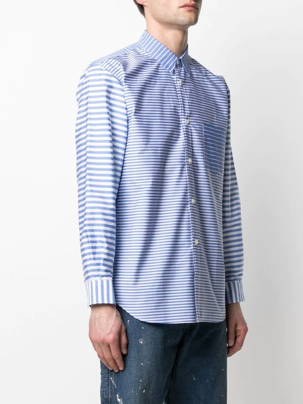 stripe-print cotton shirt - 3