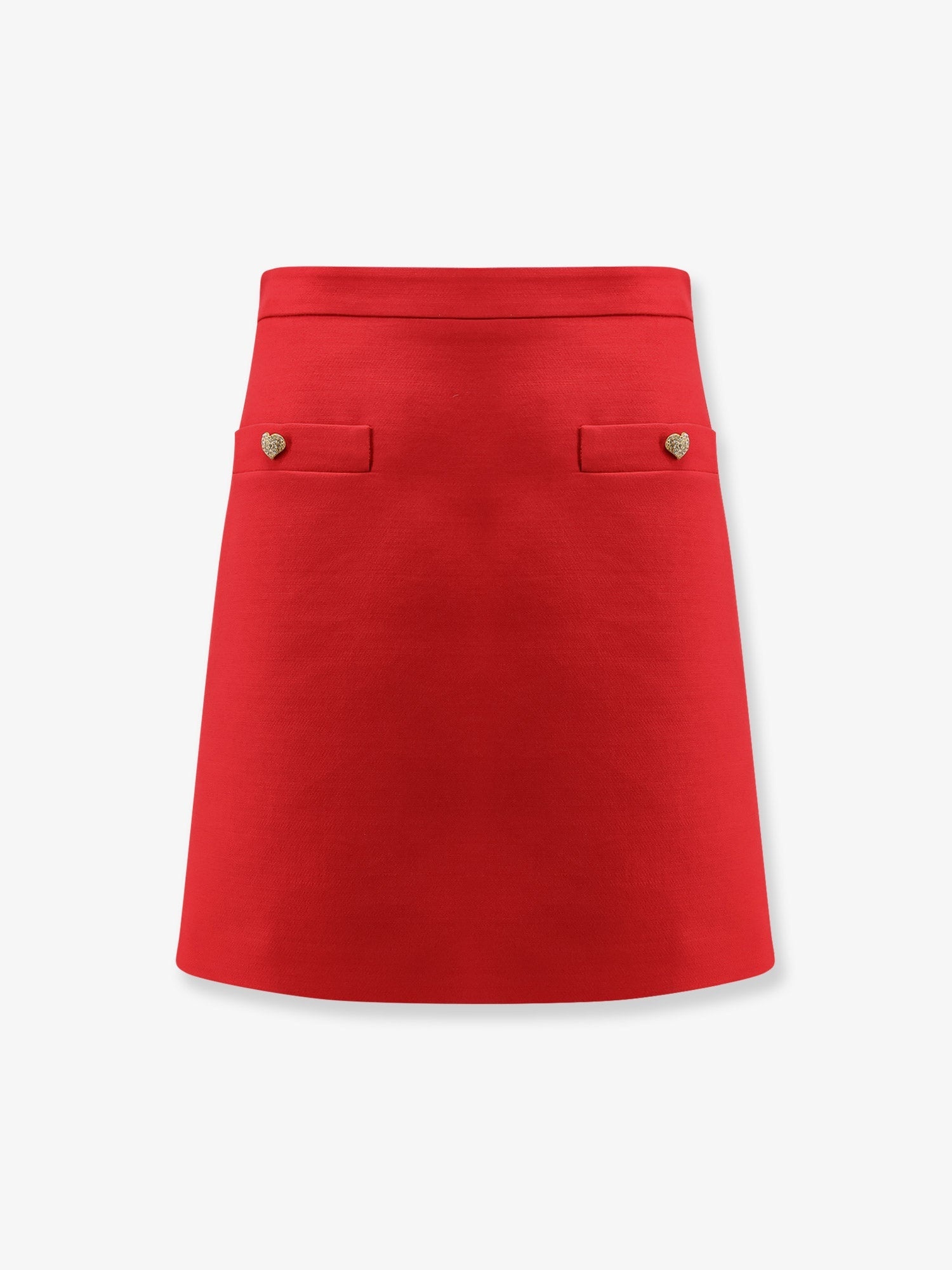 Valentino Crepe Couture Skirt With Heart Jewel Buttons - 1
