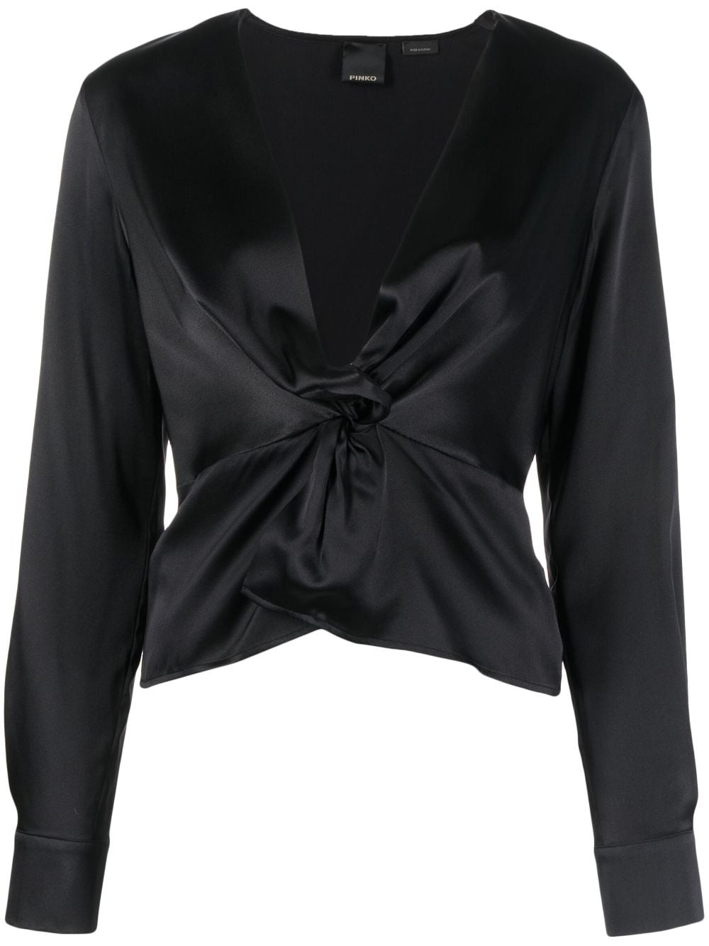 knot-detail silk blouse - 1